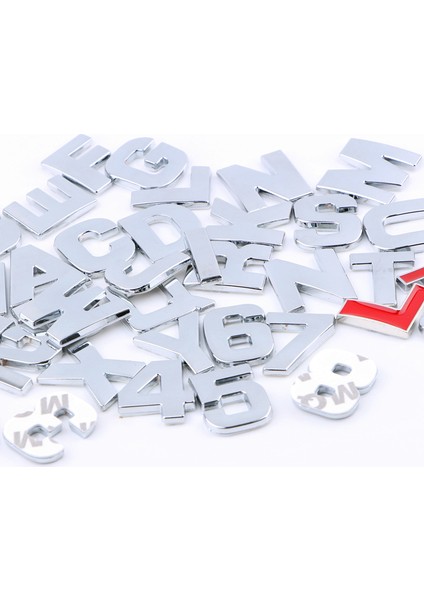 Ben Stil 44 mm 3D Kendin Yap Harf Alfabe Amblemi Krom ve Siyah Araba Sticker Yeni ve mm Dijital Rozet Logo Aksesuarları Motosiklet (Yurt Dışından)