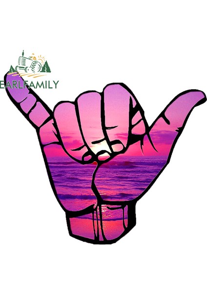 Stil C Plaj Hang Loose Sörf Hawaii Anime Komik Araba Stickerları Vinyl Jdm Bagaj Kamyon Graar Aksesuarları 13CM x 8.6cm (Yurt Dışından)