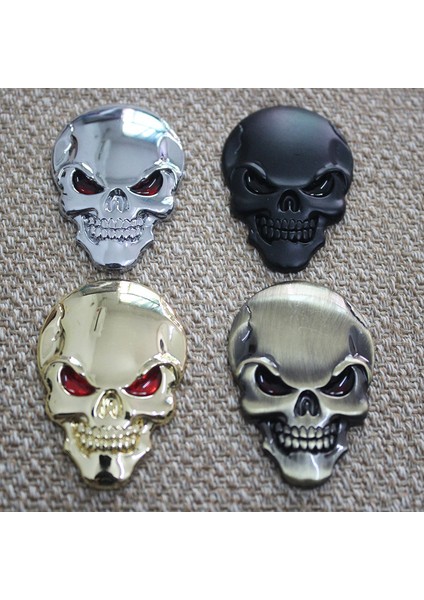Bronzlaşmış Araç Motosiklet Logo Kafatası Amblem Rozet Araba Stil Sticker 3D Kafatası Çinko Alaşım Metal Araba Sticker (Yurt Dışından) fiyatları