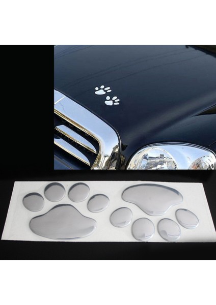 Kırmızı Araba Sticker Şık Tasarım Pati 3D Hayvan Köpek Kedi Ayı Ayak Izi Ayak Izi Çıkartması Gümüş Altın Oto Aksesuarları (Yurt Dışından) modelleri