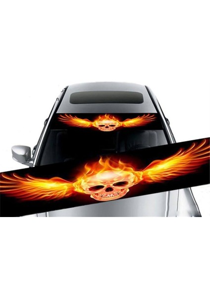 Ateş Kafatası Araba Ön Cam Sticker 3D Stereo Araba Stickerları Ön Dosya Stickerlar Araba Otomatik Dekoratif Stickerlar (Yurt Dışından) indirimleri