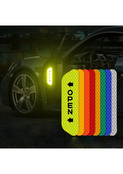 4 Adet Turuncu Toyota Corolla Yaris Auris Chr Camry Prius Rav4 Highlander Araba Kapı Çıkartmaları - Reflektif Şerit Uyarı Stickerları (Yurt Dışından)