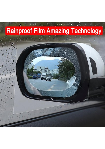 2 Adet 175X200MM Araba Yağmur Geçirmez Filmi Arka Görüş Aynası Su Geçirmez Filmi Evrensel Pencere Camı Net Anti-Sis Anti-Yansıma Sticker (Yurt Dışından)