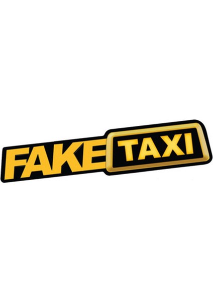 1 Adet Sarısiyah Komik Sahte Taksi Araba Otomatik Sticker Faketaxi Etiket Amblem Kendinden Yapışkanlı Vinil Evrensel Bmw Ford Toyota Vw Honda Kia Opel Kia Için (Yurt Dışından)