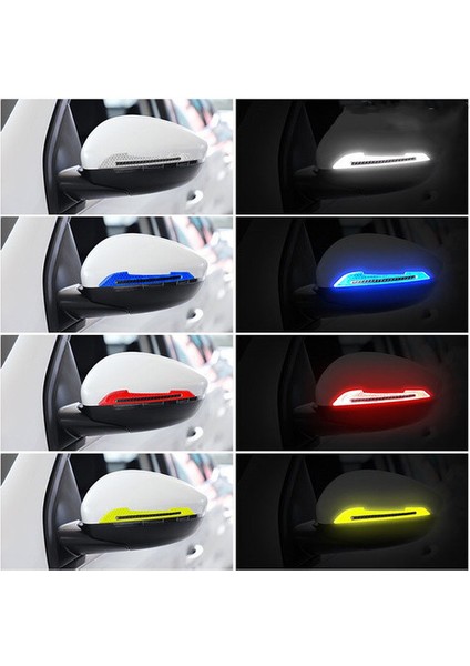Sarı Araba Yansıtıcı Sticker Çarpışma Önleme Uyarı Şeridi Bant Iz Bırakmayan Koruyucu Sticker Arka Görüş Aynasında Uyarı Yapıştırıcısı (Yurt Dışından)