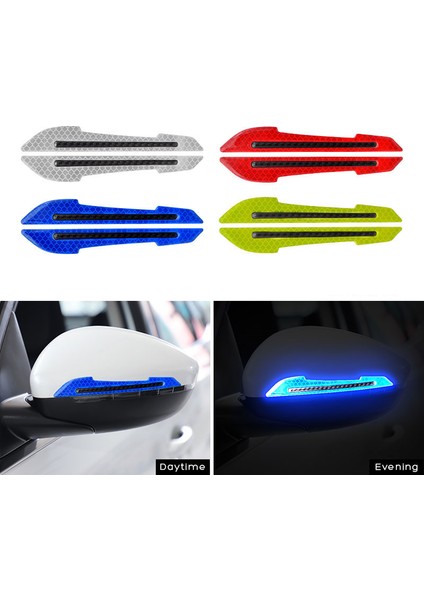 Sarı Araba Yansıtıcı Sticker Çarpışma Önleme Uyarı Şeridi Bant Iz Bırakmayan Koruyucu Sticker Arka Görüş Aynasında Uyarı Yapıştırıcısı (Yurt Dışından)
