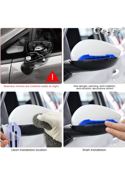 Sarı Araba Yansıtıcı Sticker Çarpışma Önleme Uyarı Şeridi Bant Iz Bırakmayan Koruyucu Sticker Arka Görüş Aynasında Uyarı Yapıştırıcısı (Yurt Dışından)
