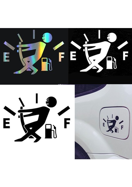 Siyah Araba Sticker 3D 13*9.5cm Yüksek Yakıt Tüketimi Decal Benzin Göstergesi Boş Sticker Araba Üzerinde Komik Stickerlar ve Çıkartmalar Vinil Araba Tasarımı (Yurt Dışından)