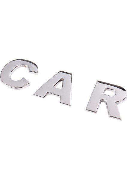 S Tarzı Şerit 3D Metal Alfabe Gümüş Rozet Krom Gümüş Harfler Sayılar Logo Araba Sticker Araçlar Oto Aksesuar Sticker Dekorasyon (Yurt Dışından)