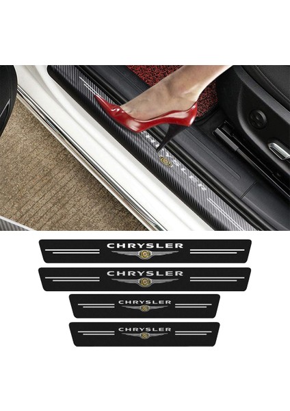 Siyah Chrysler Pacifica Sebring Pt Cruiser Araba Stil Logo Kapak Kapı Eşiği Eşik Stickerları - E-Ticaret Için (Yurt Dışından)