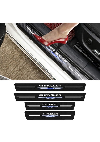 Siyah Chrysler Pacifica Sebring Pt Cruiser Araba Stil Logo Kapak Kapı Eşiği Eşik Stickerları - E-Ticaret Için (Yurt Dışından) fiyatları