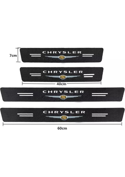 Siyah Chrysler Pacifica Sebring Pt Cruiser Araba Stil Logo Kapak Kapı Eşiği Eşik Stickerları - E-Ticaret Için (Yurt Dışından) modelleri