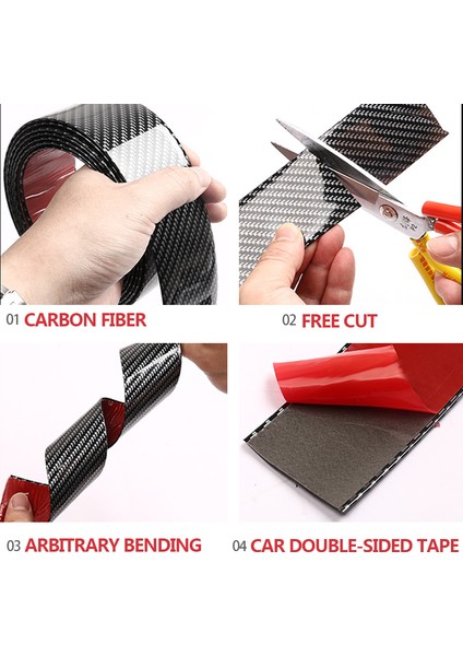 5cm x 2.5 Metre Araba Sticker Kauçuk Şerit Anti Çizik Kapı Eşik Koruyucu Karbon Fiber Araç Eşiği Koruma Tampon Filmi Etiket Araba Stil Amac: (Yurt Dışından) modelleri