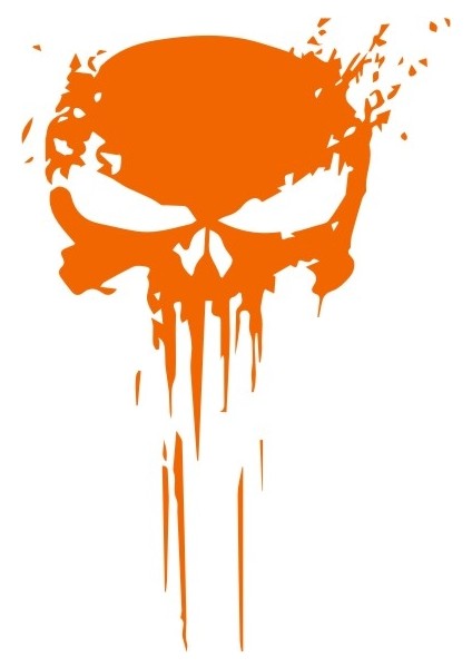 Turuncu 22*15CM Punisher Kafatası Sticker 3D Araba Sticker ve Decal Araba Kan Vinyl Yansıtıcı Sticker Araba Tasarım Aksesuarları Stickerler (Yurt Dışından)