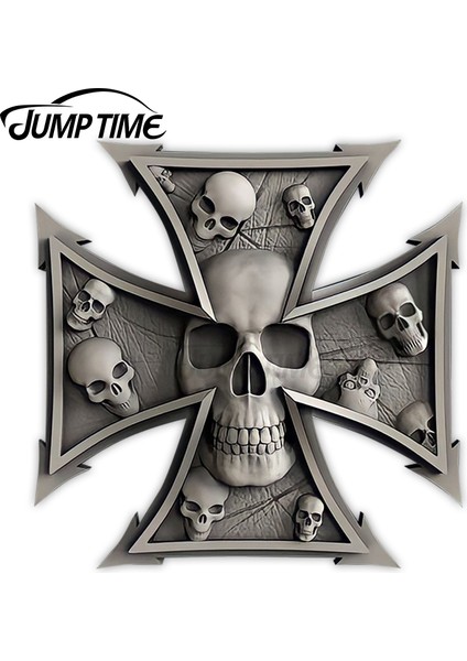 LJPT04721 Jumptime 13CM x 8.8cm 3D Ölü Kafatası Araba Sticker Büyük Kamyon Römork Motosiklet Gra Çıkartmalar Yarışma (Yurt Dışından)