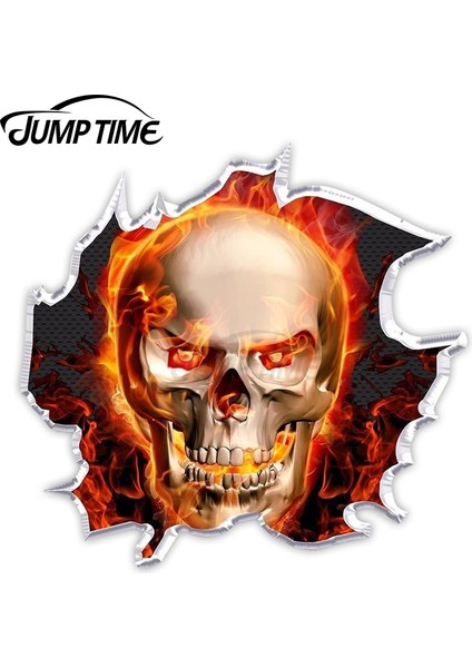 LJPT04721 Jumptime 13CM x 8.8cm 3D Ölü Kafatası Araba Sticker Büyük Kamyon Römork Motosiklet Gra Çıkartmalar Yarışma (Yurt Dışından) indirimleri