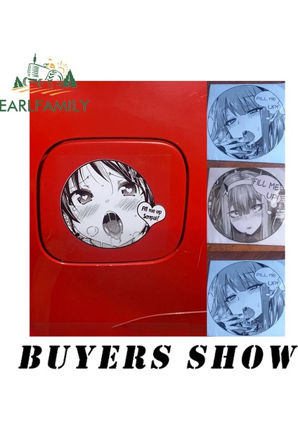 YT-172145 Earlfamıly 13X13CM Doldur Beni Araba Stickerları Moda Sevimli Yapışkanlar Anime Çizilmeye Karşı Dayanıklı Karavan Buzdolabı Dekorasyon (Yurt Dışından)