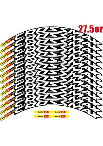 27.5er Beyaz Mavıc Crossmax Sl Pro Mtb Tekerlek Sticker Seti - Iki Tekerlek Için Bisiklet Jant Etiketleri (Yurt Dışından)