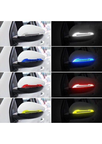 Mavi Araba Güvenlik Uyarı Yansıtıcı Sticker Dikiz Aynası Yansıtıcı Sticker Araba-Stil Araba Dikiz Aynası Dekoratif Şerit (Yurt Dışından)