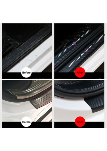 Bmw Için 4 Adet Bmw E46 E60 E90 F20 E87 E81 E91 E92 E30 F11 E38 F22 F34 E61 E93 E65 E82 F07 F36 M Için Araba Sticker Karbon Fiber Dekoratif Şerit (Yurt Dışından)