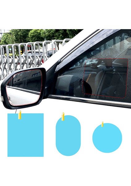 2 Adet 80MMX80MM Araç Kamyon Arka Görüş Aynası Yağmur Geçirmez Filmi Pencere Camı Anti-Buhar Anti-Yansıtıcı Temiz Su Geçirmez Sticker Filmler (Yurt Dışından)