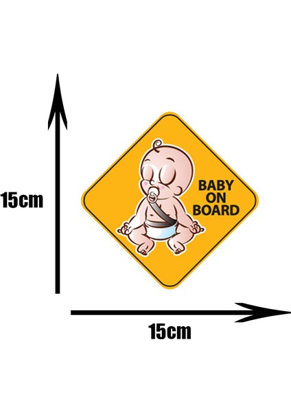 Yansıtıcı Olmayan Stil Stil-J Baby On Board Pvc Araba Stickerları Tuning Karikatür Pencere Çıkartmaları Otomobil Süslemesi Kişiselleştirilmiş Bomba Süsü, 15CM*14CM (Yurt Dışından)