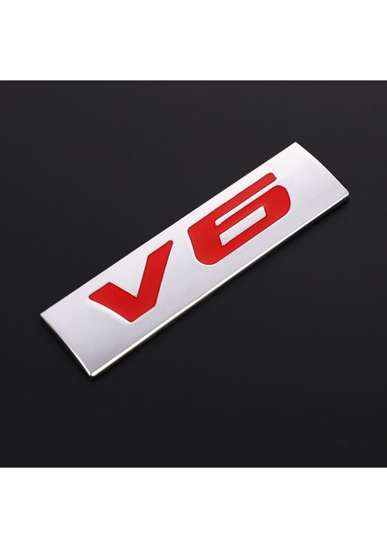 Gri 3D Metal V6 V8 Araba Sticker Amblemi Etiket Bmw Audi Ford Focus Honda Toyota Suzuki Skoda Kıa Nissan Mercedes Lexus Volvo (Yurt Dışından)