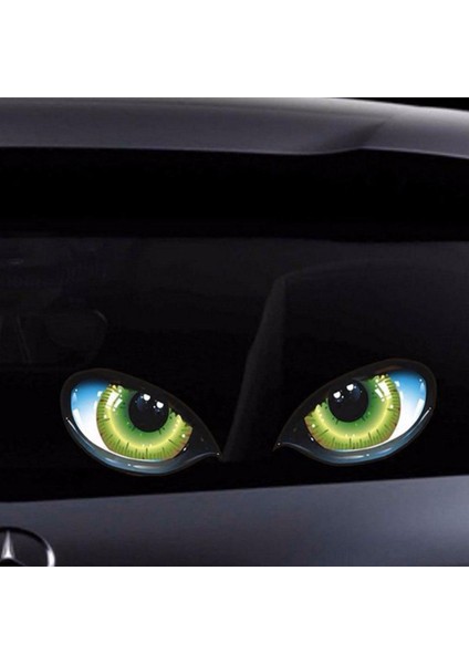 Siyah 3D Stereo Yansımalı Kedi Gözü Araba Sticker Yaratıcı Arka Görüş Aynası Sticker Etiketler Evrensel Göz Sticker'ları (Yurt Dışından)