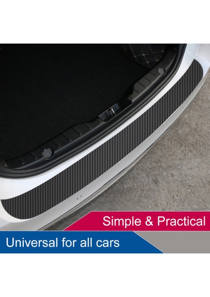 Uzunluk 90CM Evrensel Arka Bagaj Koruma Plakası Sticker Araba Arka Tampon Trim Anti-Vurulmuş Çizik Koruma Sticker Şerit 3D Karbon Fiber Film (Yurt Dışından) fiyatları