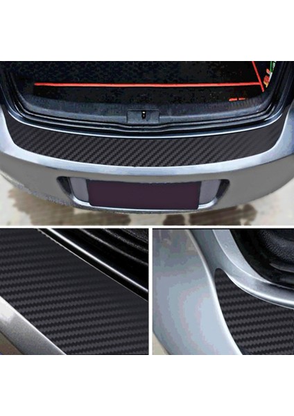 Uzunluk 90CM Evrensel Arka Bagaj Koruma Plakası Sticker Araba Arka Tampon Trim Anti-Vurulmuş Çizik Koruma Sticker Şerit 3D Karbon Fiber Film (Yurt Dışından) fırsatları