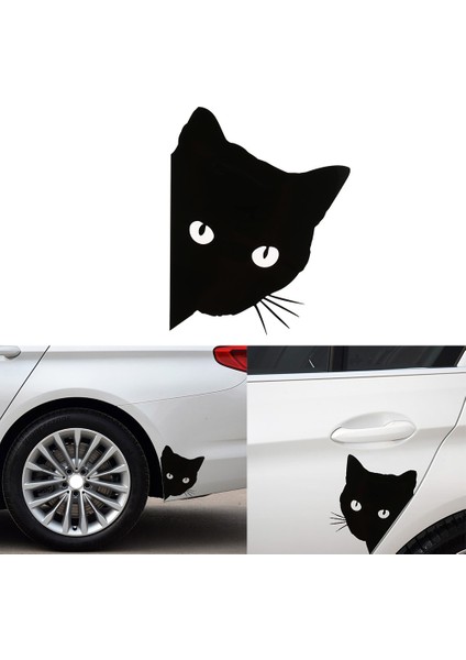 Beyaz Kedi Yüzü Bakan Araba Sticker Çıkartmaları Evcil Hayvan Kedi Motosiklet Dekoratif Çıkartmalar 12*15CM Araba Cam Çıkartmaları Audi A3 Için Araba Sticker (Yurt Dışından) fiyatları