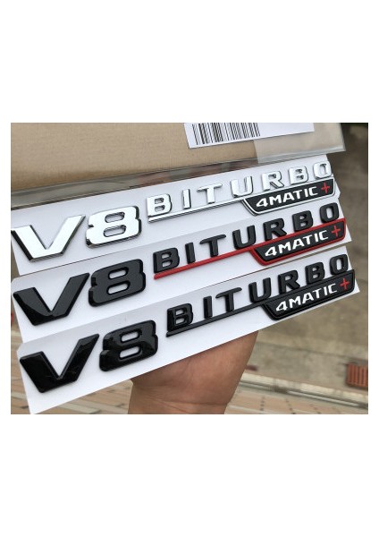Krom Gümüş Mercedes Benz Amg Için 2 Adet V8 Bıturbo 4matic+ Araba Çamurluk Amblemi Sticker W117 CLA45 W W212 E63 W207 W176 A45 X156 GLA45 (Yurt Dışından) fırsatları