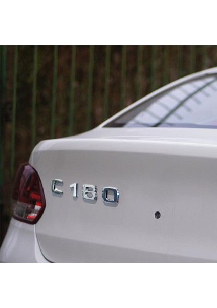 C180 Mercedes C-Serisi Araba Bagaj Amblemi Rozet Krom Harfler Araba Modeli Dönüşüm Rozeti Sticker Amblemler (Yurt Dışından)