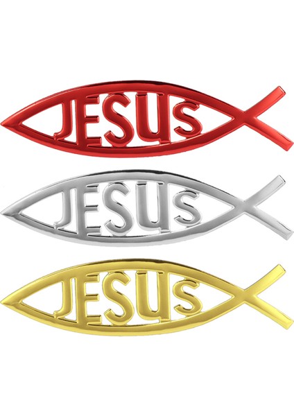 Altın Yeni Cool 3D Hristiyan Isa Balık Sembolü Logo Universal Araba Rozeti Sticker Etiket Araba & Kamyon Dekoratif Sticker (Yurt Dışından)