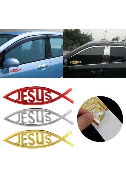 Altın Yeni Cool 3D Hristiyan Isa Balık Sembolü Logo Universal Araba Rozeti Sticker Etiket Araba & Kamyon Dekoratif Sticker (Yurt Dışından)