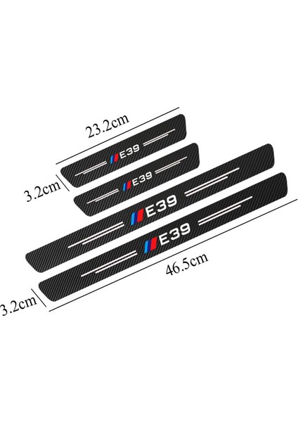 E39 Bmw E36 E39 E46 E60 E90 F30 F10 G20 G30 E30 M Power Performans Aksesuarları Için 4 Adet Su Geçirmez Karbon Fiber Sticker Koruyucu (Yurt Dışından)