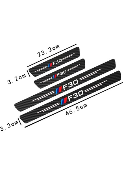 E39 Bmw E36 E39 E46 E60 E90 F30 F10 G20 G30 E30 M Power Performans Aksesuarları Için 4 Adet Su Geçirmez Karbon Fiber Sticker Koruyucu (Yurt Dışından)