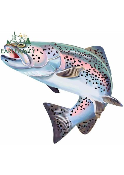 YT-139590-13CM Earlfamıly 13CM Gökkuşağı Alabalık Balığı Renkli Araba Sticker Çizilmeye Dayanıklı Araba Çıkartmaları Su Geçirmez Buzdolabı Araba Süslemesi Jdm Suv Için (Yurt Dışından) fiyatları