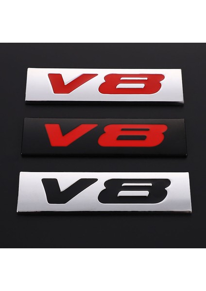 V8 Etiketler Için Metal Araba Sticker V6 V8 Arka Amblemi Rozet Çıkartmalar Kuyruk Bagaj Sticker Benz Amg Bmw Mazda Chevrolet Skoda Ford Opel Audi Volvo Için (Yurt Dışından)