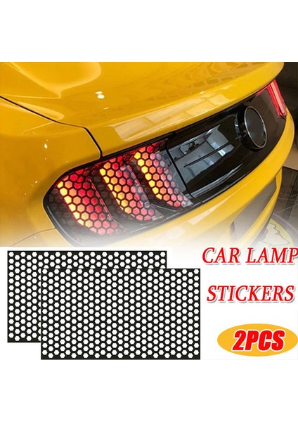 1 Bilgisayar Arı Kovanı Araba Sticker Kesik Oto Lamba Film Izgara Yan Kalkan Far Stop Lamba Film Etiket Araba Kaplama Sticker 48*30CM (Yurt Dışından)