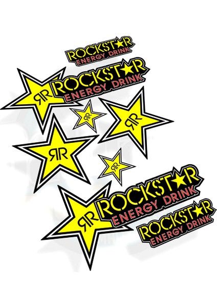 Rockstar Energy Seti Vinil Sticker Çıkartmalar Araba Kamyon Motosiklet Kask Styling Dekoratif Aksesuar Çıkartma (Yurt Dışından)