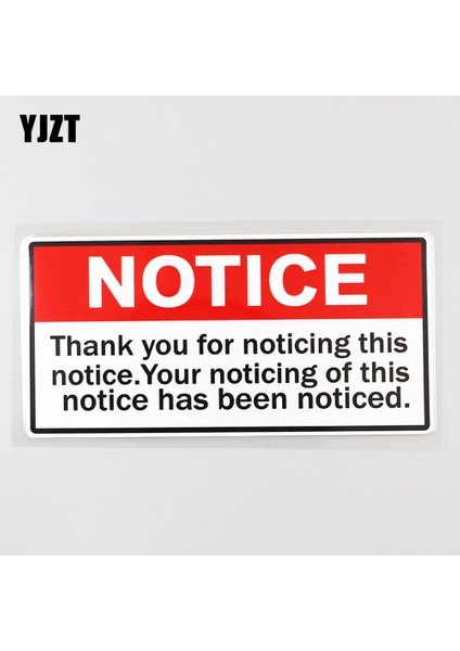 Yjzt 16.1cm×7.4cm Uyarı Komik Şaka Araç Ilanı Pvc Araba Sticker 12C (Yurt Dışından)