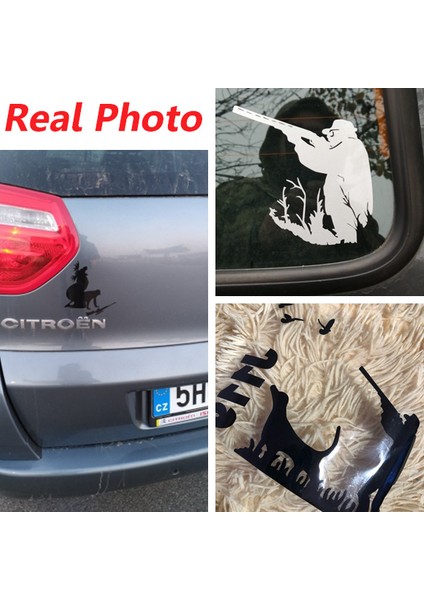 2-Beyaz Stil 21CM Avcı Araba Çıkartmaları Avcılık Macera Stickerı Otomobil Kapı Motor Kapağı Pencere Süsleme Sarma Kk Vinil (Yurt Dışından)