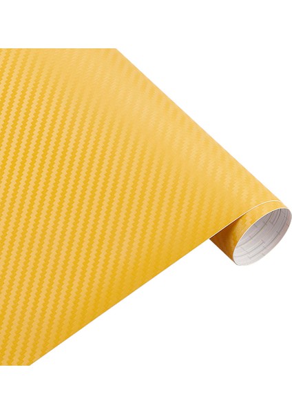 3D Sarı 200CM*30CM 3D Karbon Fiber Vinil Film 3m Araba Sticker Su Geçirmez Dıy Motosiklet Otomobil Araba Stil Kaplama Rulo Aksesuarları (Yurt Dışından)