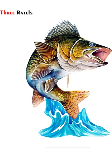 1 Parça Tarzı Uzunluk 20CM Üç Ratels FC68 Serin Atlayan Turna ve Sazan 3D Balık Duvar Sanatı Sticker Çıkartma Araba Bisiklet Motosiklet Oda Için (Yurt Dışından)