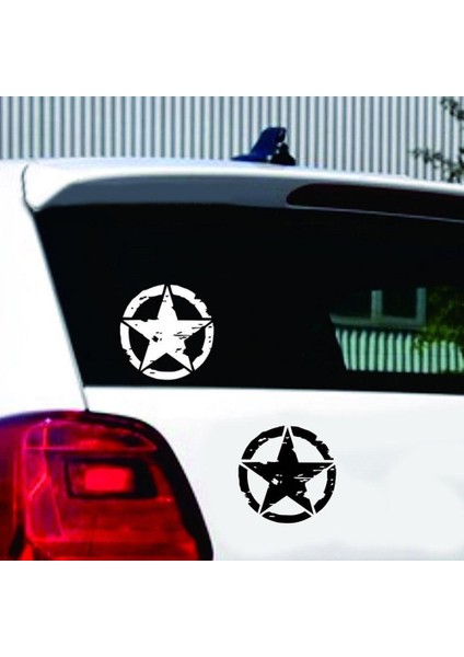 Siyah 1 Adet Beş Köşeli Yıldız Araba Stickerları 15CM*15CM Ordu Yıldızı Grafik Çıkartmaları Motosiklet Araba Gövde Pencere Çıkartmaları Vinil Araba Stil Kaplama Sıcak (Yurt Dışından)