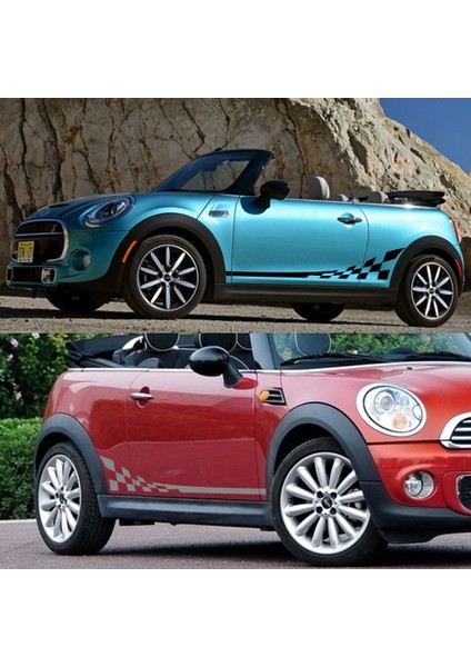 Beyaz Mını Cooper S One Jcw Countryman Clubman F54 F55 F56 F60 R55 R56 R60 R61 Araba Aksesuarları Yan Etek Gövde Araba Çıkartmaları Sticker (Yurt Dışından) indirimleri