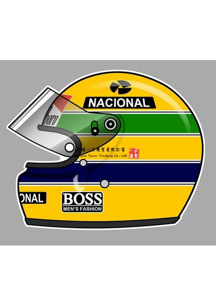 YÜKSEK20CM Ayrton Senna Kask Sol Vinil Sticker Sol Lamineli M.schumacher Kask Sol Sticker (Yurt Dışından)