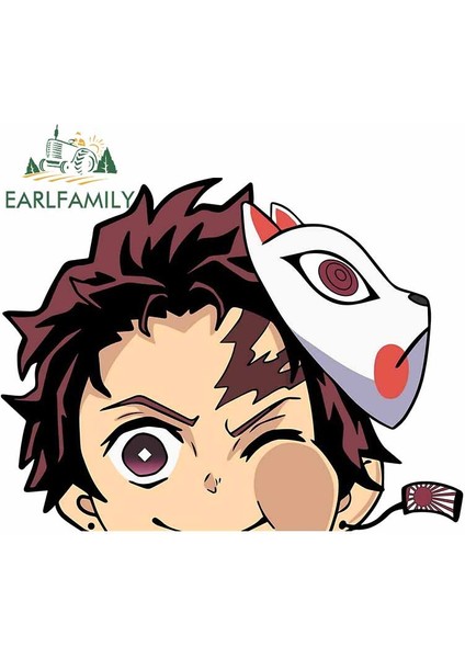 YT-188676 Earlfamıly 13CM Demon Slayer Araba Sticker Tanjiro Peeker Pencere Çıkartmaları Laptop Motosiklet Su Geçirmez Anime Vinil Araba Kaplaması (Yurt Dışından) modelleri