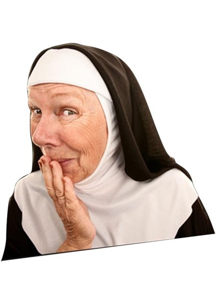 Rahibe Sol 3D Araba Cam Sticker Komik Ünlü Araba Arka Cam Sticker Universal Kraliçe Elizabeth Papa Francis Ruth Bader Ginsburg Çıkartmaları (Yurt Dışından)